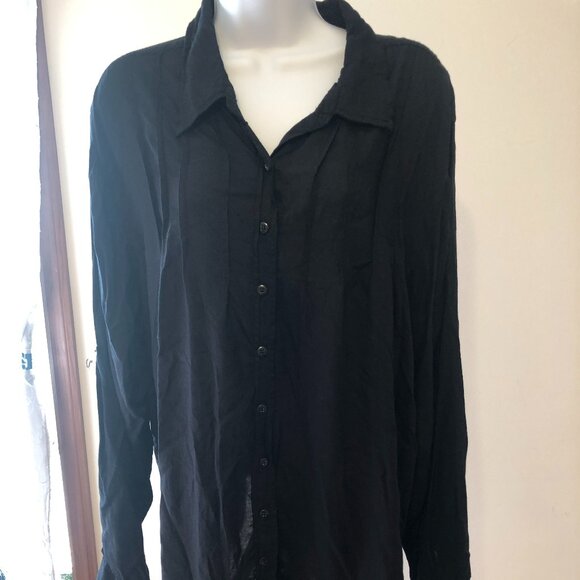 Company One Woman - Long Sleeve Black Button Down Shirt - Size 2X - Picture 1 of 8